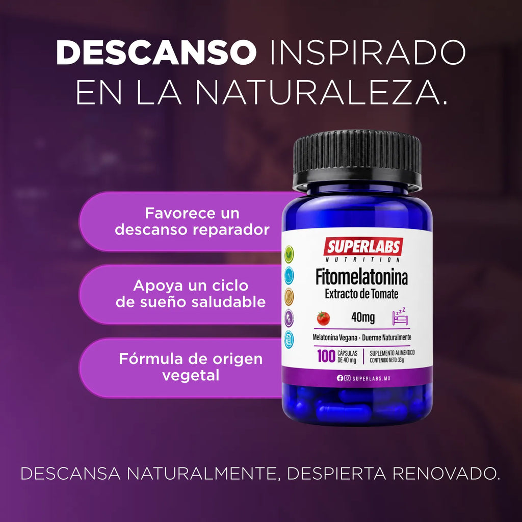 Melatonina Vegetal 40 mg | Melatonina Vegana | Apoya el descanso y ciclo del sueño | 100 cápsulas