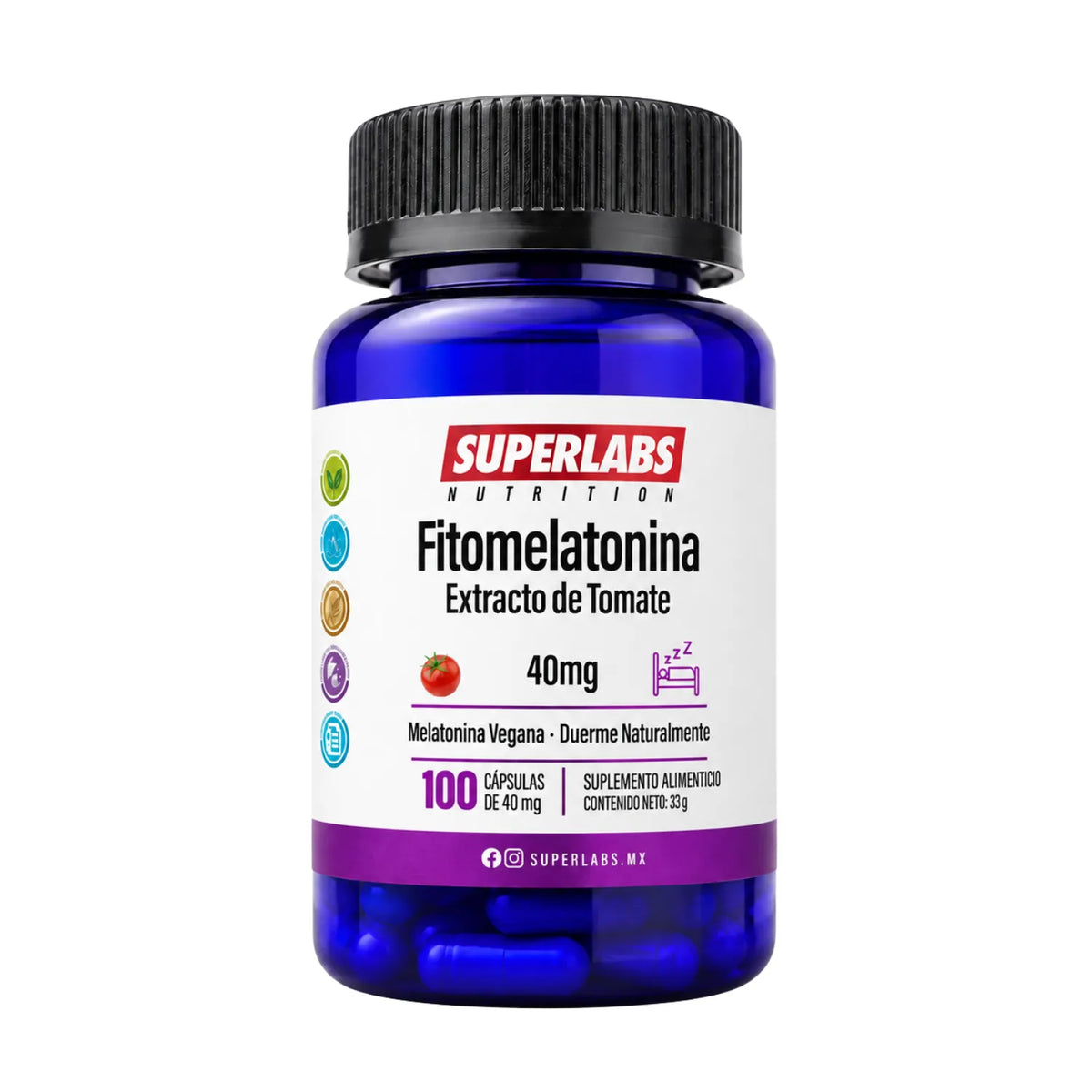 Melatonina Vegetal 40 mg | Melatonina Vegana | Apoya el descanso y ciclo del sueño | 100 cápsulas