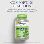 Solaray Diente de León 475 mg 100 Cápsulas Vegetales | Apoyo herbal para relajación y bienestar | Con Melissa officinalis de hoja y partes aéreas | 475 mg por cápsula | Suplemento alimenticio