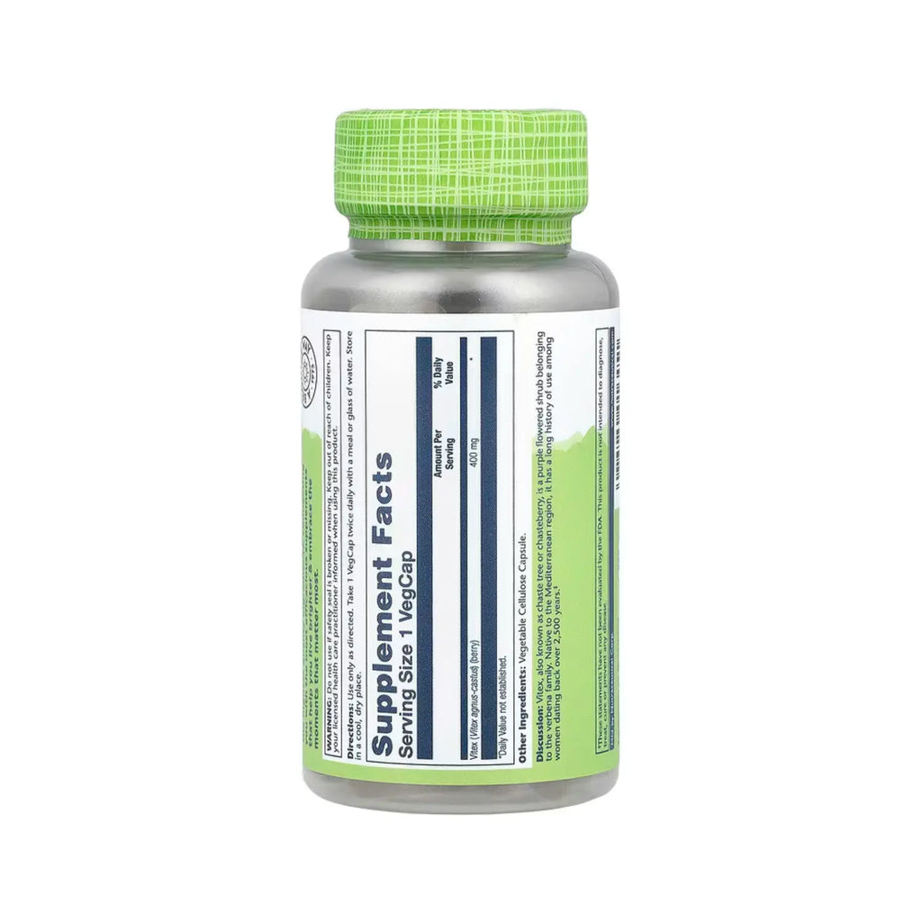 Solaray Vitex Berry 400mg, 100 Capsulas Sfn