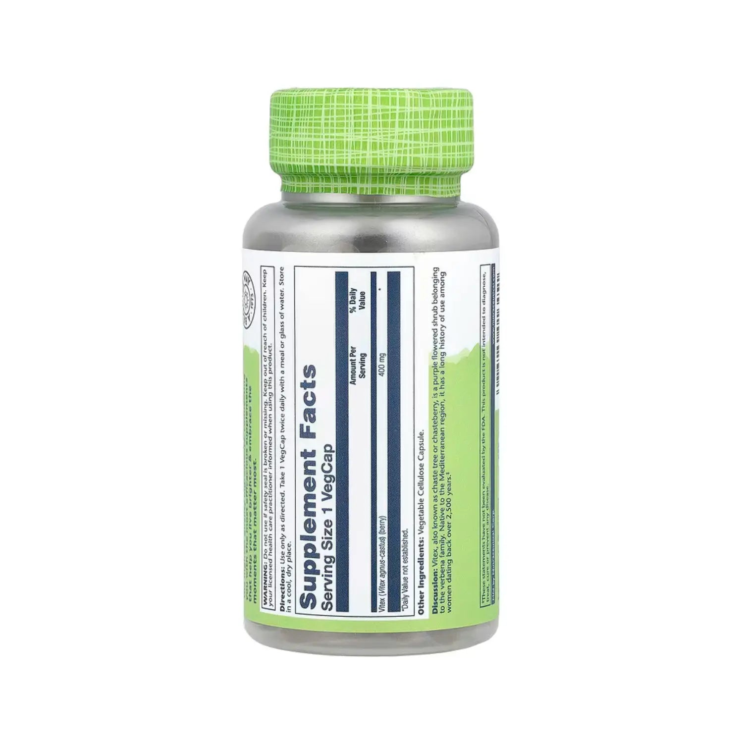 Solaray Vitex Berry 400mg, 100 Capsulas Sfn