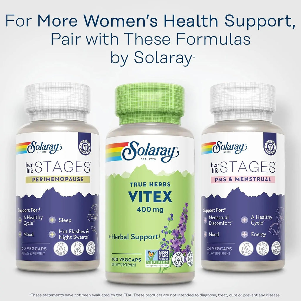 Solaray Vitex Berry 400mg, 100 Capsulas Sfn