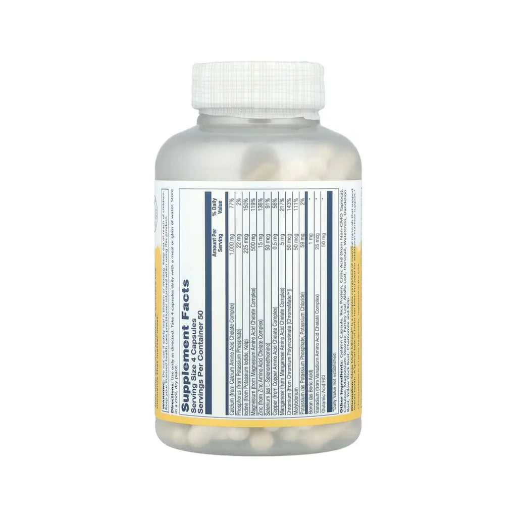 Solaray Mega Multimineral Sin Hierro 200 Cápsulas Sfn