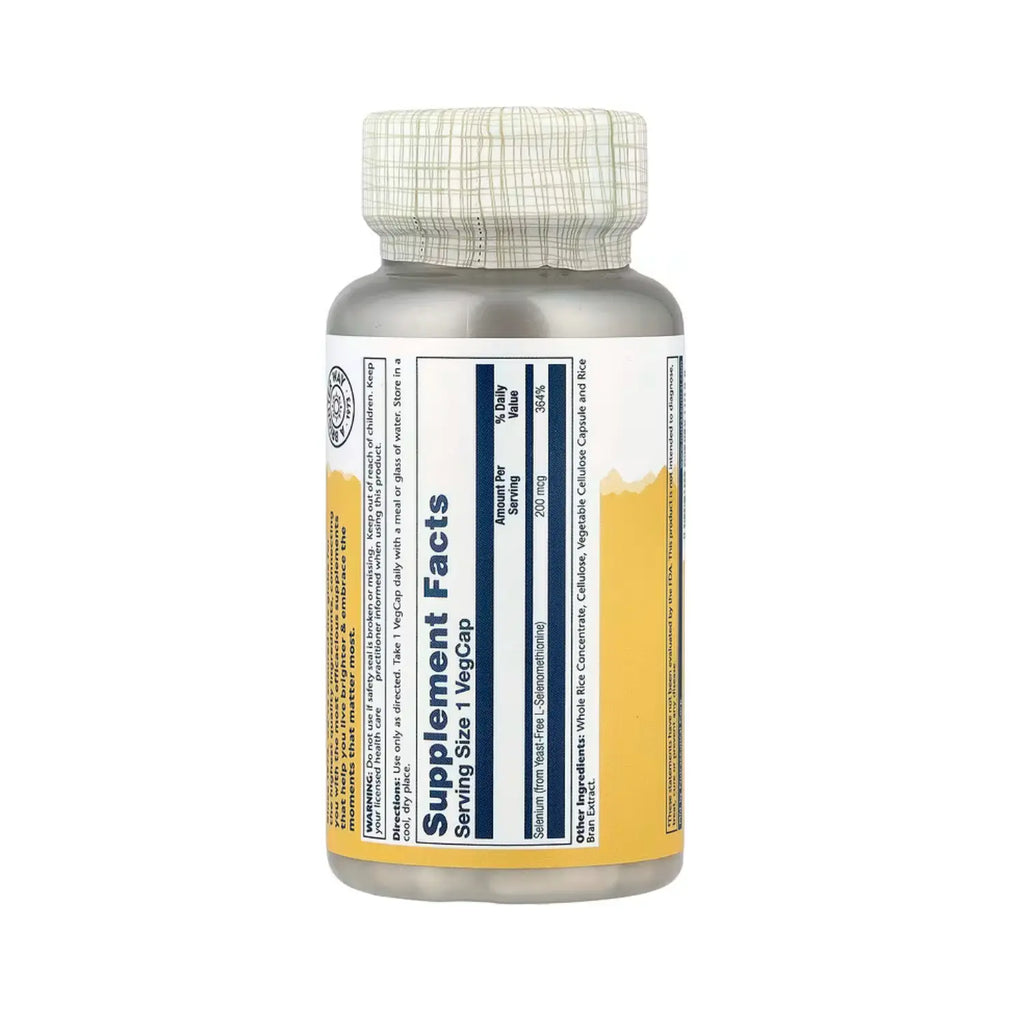 Solaray, Selenio, 200 Mcg, 90 Cáps Sfn