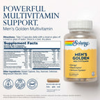 Solaray Multivitamínico Dorado para Hombres 90 Cápsulas | Apoyo nutricional diario y bienestar masculino | Con vitaminas, minerales y complejo herbal para hombres | 3 cápsulas al día | Suplemento alimenticio