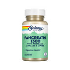Solaray Pancreatina 1300 90 Cápsulas Vegetales | Enzimas digestivas para proteínas, carbohidratos y grasas | Con proteasa, amilasa y lipasa | 1300 mg de actividad enzimática por cápsula | Suplemento alimenticio