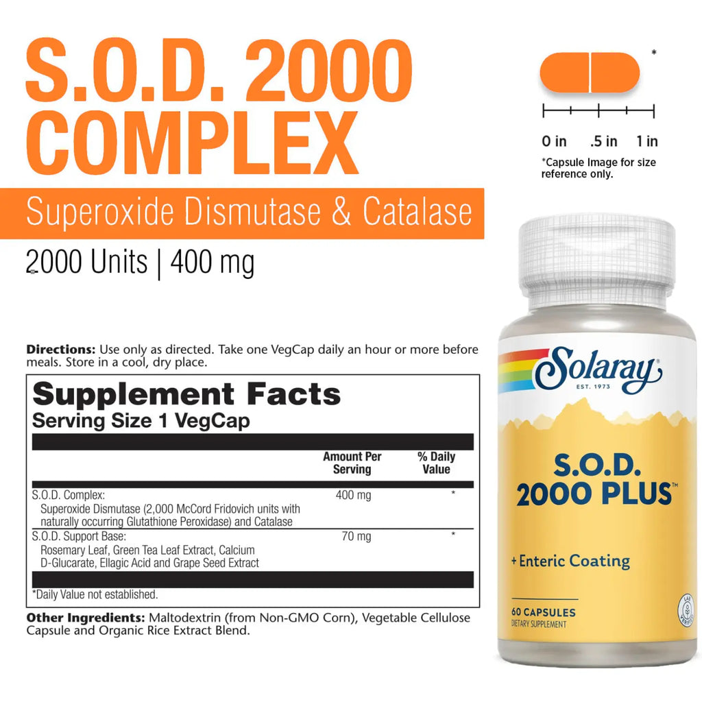 Solaray, S.o.d. 2000 Plus, Superóxido 100 Cáp Sfn
