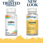 Solaray Yodo 500 mcg 30 Cápsulas Vegetales | Apoyo a la función tiroidea y metabolismo | Yodo como yoduro de potasio | 500 mcg por cápsula | Suplemento alimenticio