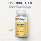 Solaray Yodo 500 mcg 30 Cápsulas Vegetales | Apoyo a la función tiroidea y metabolismo | Yodo como yoduro de potasio | 500 mcg por cápsula | Suplemento alimenticio