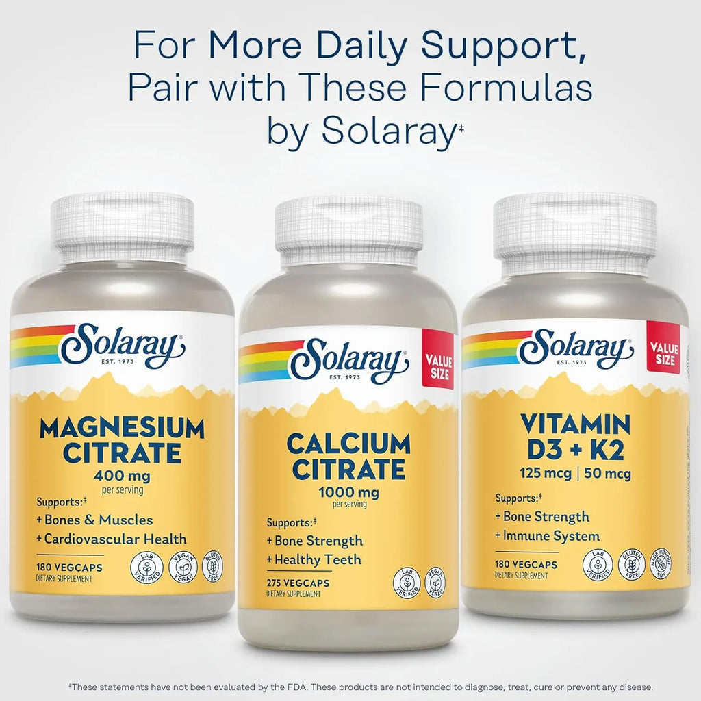 Solaray Citrato De Magnesio 180 Cápsulas 400 Mg Sfn
