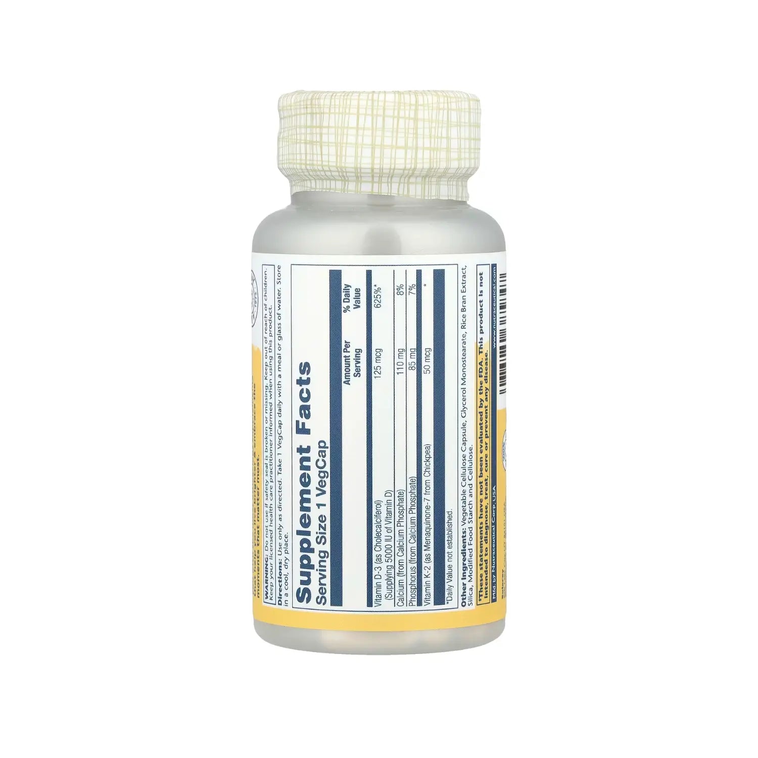 Solaray, Vitaminas D3 Y K2, 60 Cápsulas Sfn
