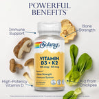 Solaray, Vitaminas D3 Y K2, 60 Cápsulas Sfn