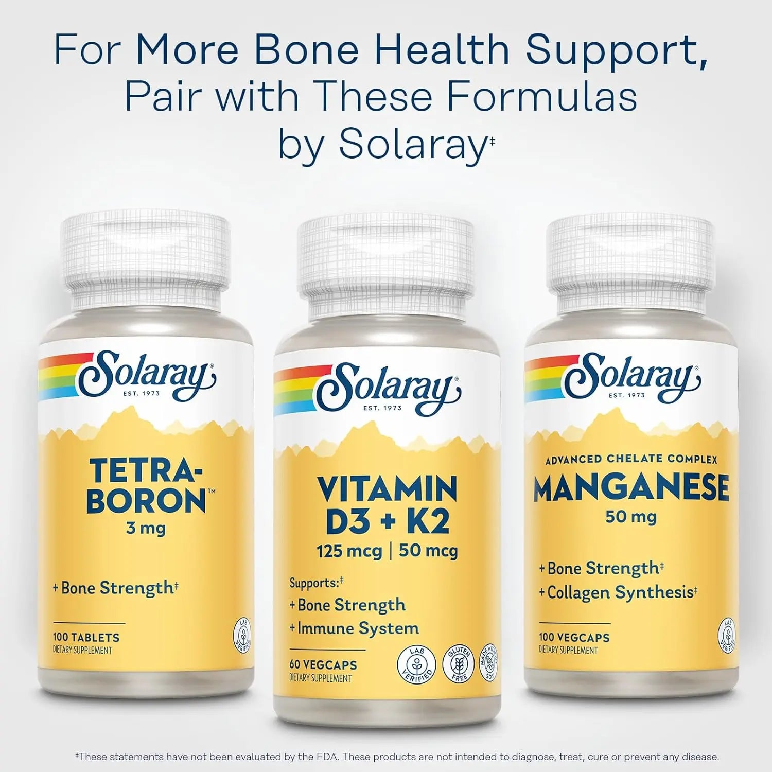 Solaray, Vitaminas D3 Y K2, 60 Cápsulas Sfn