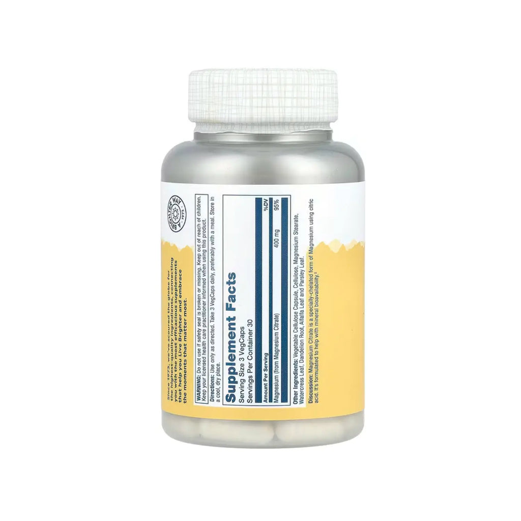 Solaray Citrato De Magnesio Magnesium 400mg 90 Vegcaps Sfn