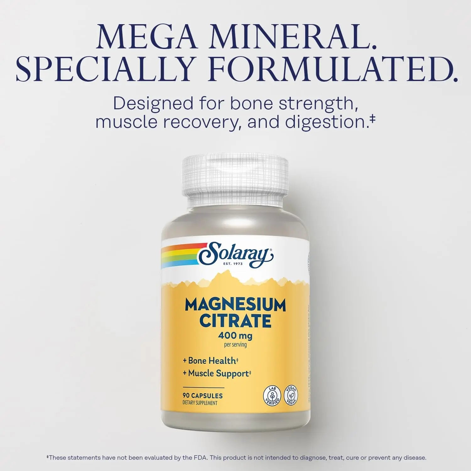 Solaray Citrato De Magnesio Magnesium 400mg 90 Vegcaps Sfn