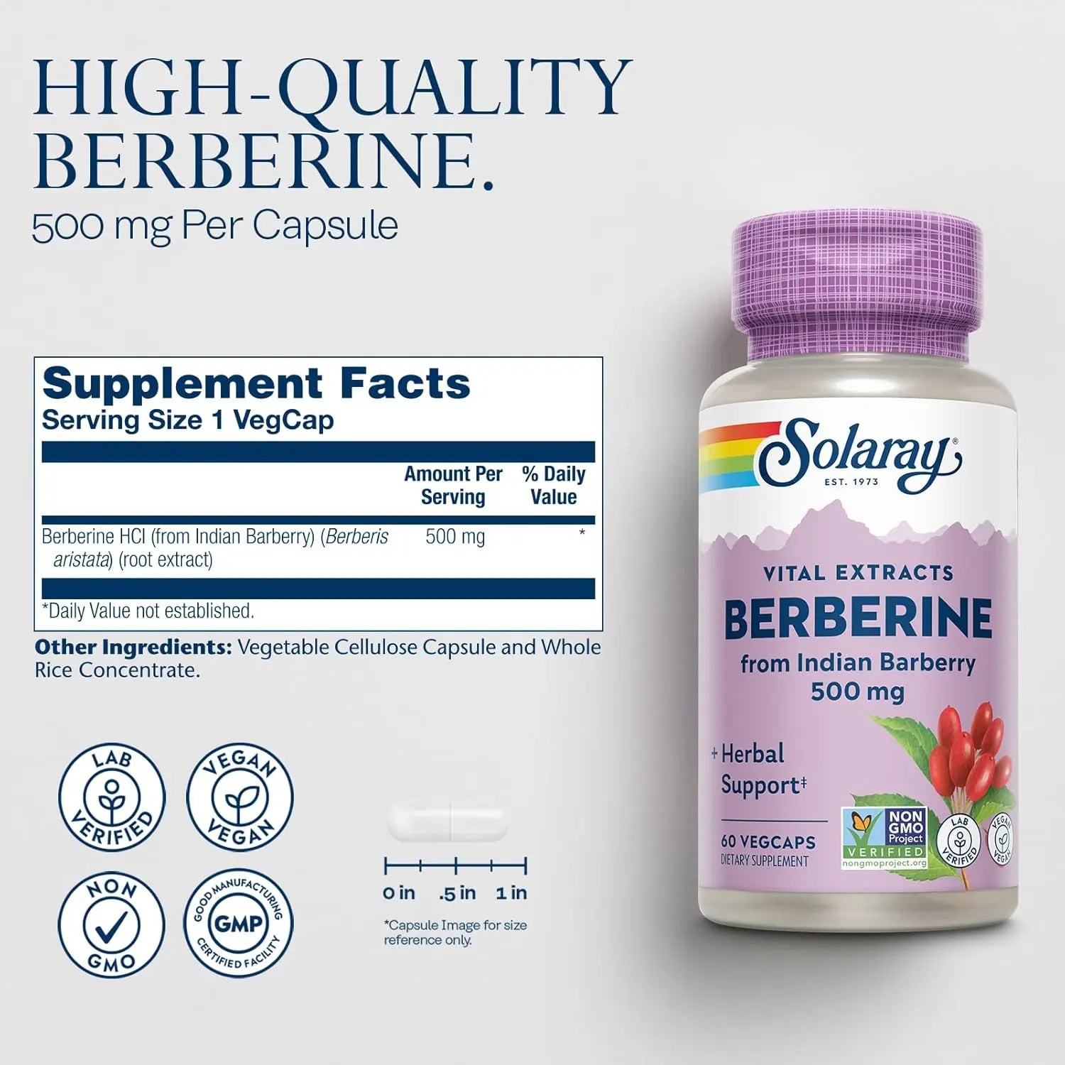 Solaray Berberina 500 Mg De Extracto De Raíz 60 Caps Sfn