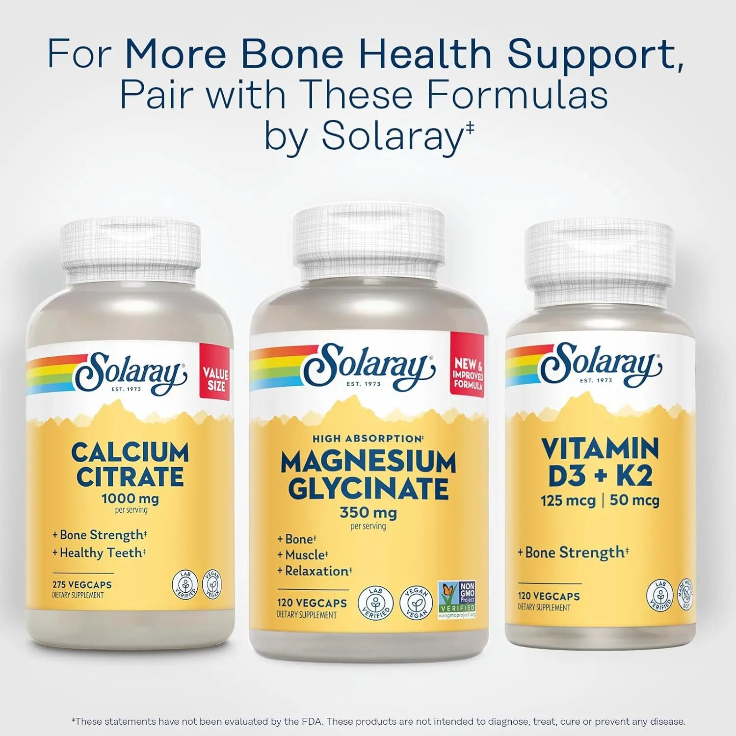 Solaray, Glicinato de magnesio de alta absorcion 350mg 120 capsulas