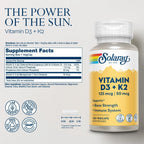 Solaray, Vitaminas D3 Y K2, Sin Soya, 120 Cápsulas Sfn