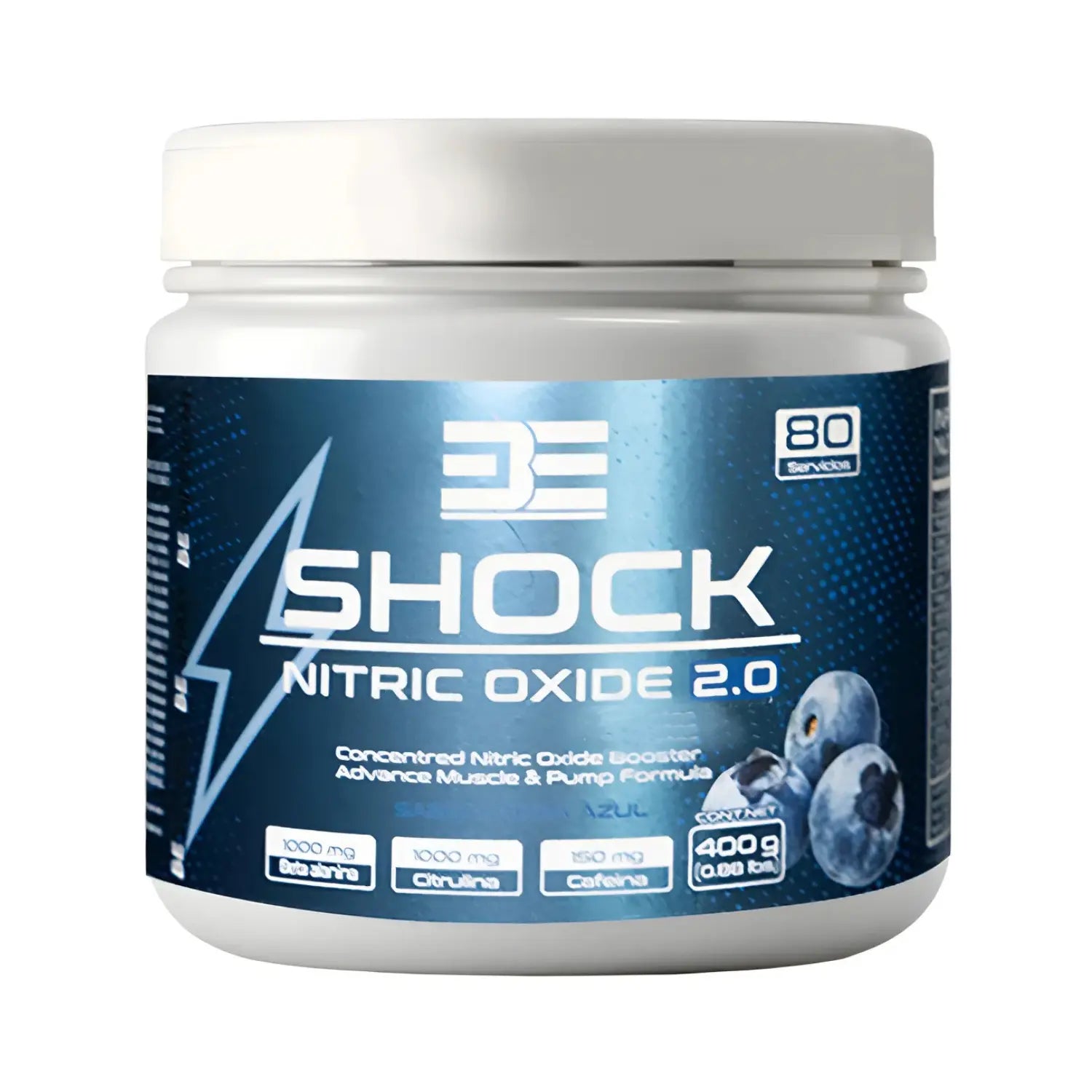 BE Shock Oxido Nitrico 2,0 mas Clembuterol 400 G 80 Serv Sfn Sabor Mora