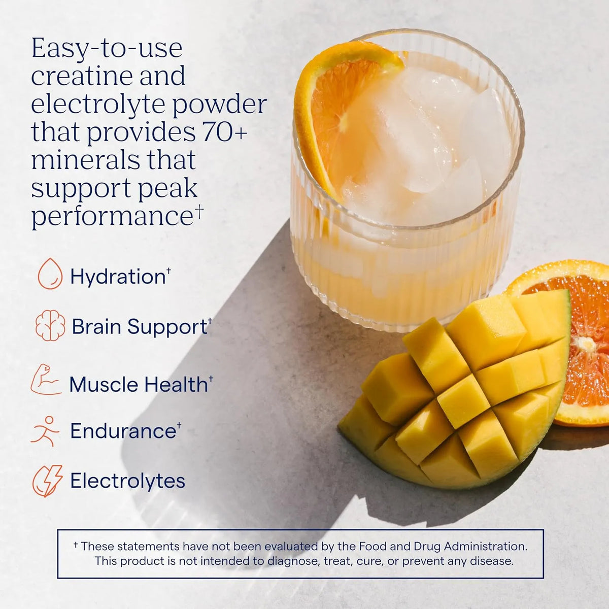 Trace minerals creatine + electrolytes 201g 60 porciones sabor mango naranja
