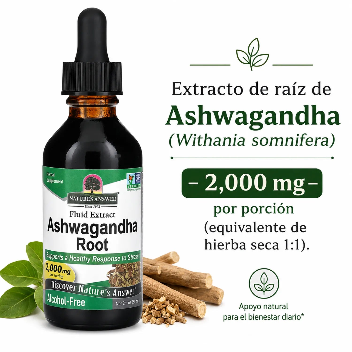 NATURES ANSWER ALCOHOL FREE ASHWAGANDHA WITHANIA 2OZ