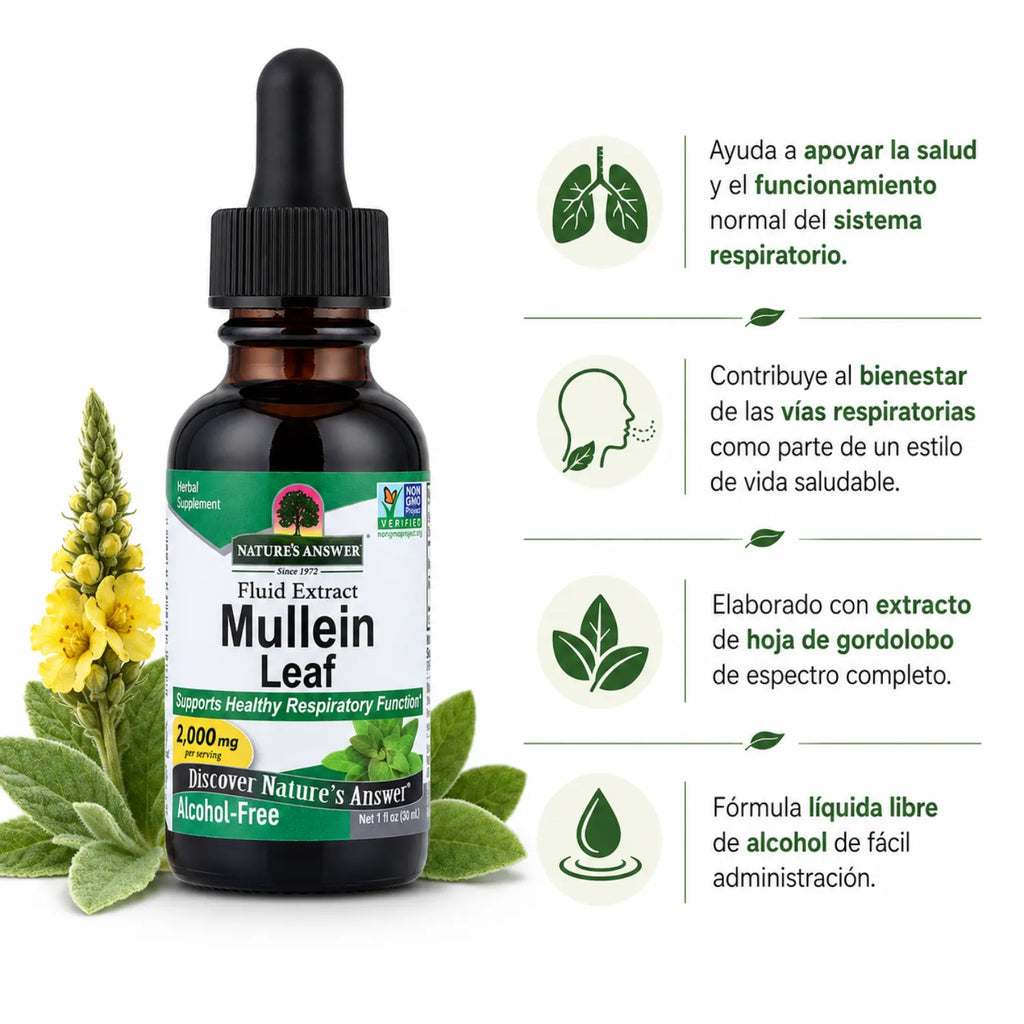 NATURES ANSWER ALCOHOL FREE MULLEIN LEAVES 1 OZ