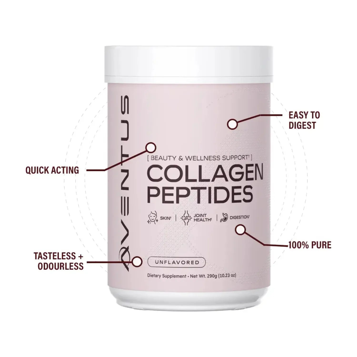Aventus Péptidos de Colágeno 290g Salud de la Piel, Articular & Digestion