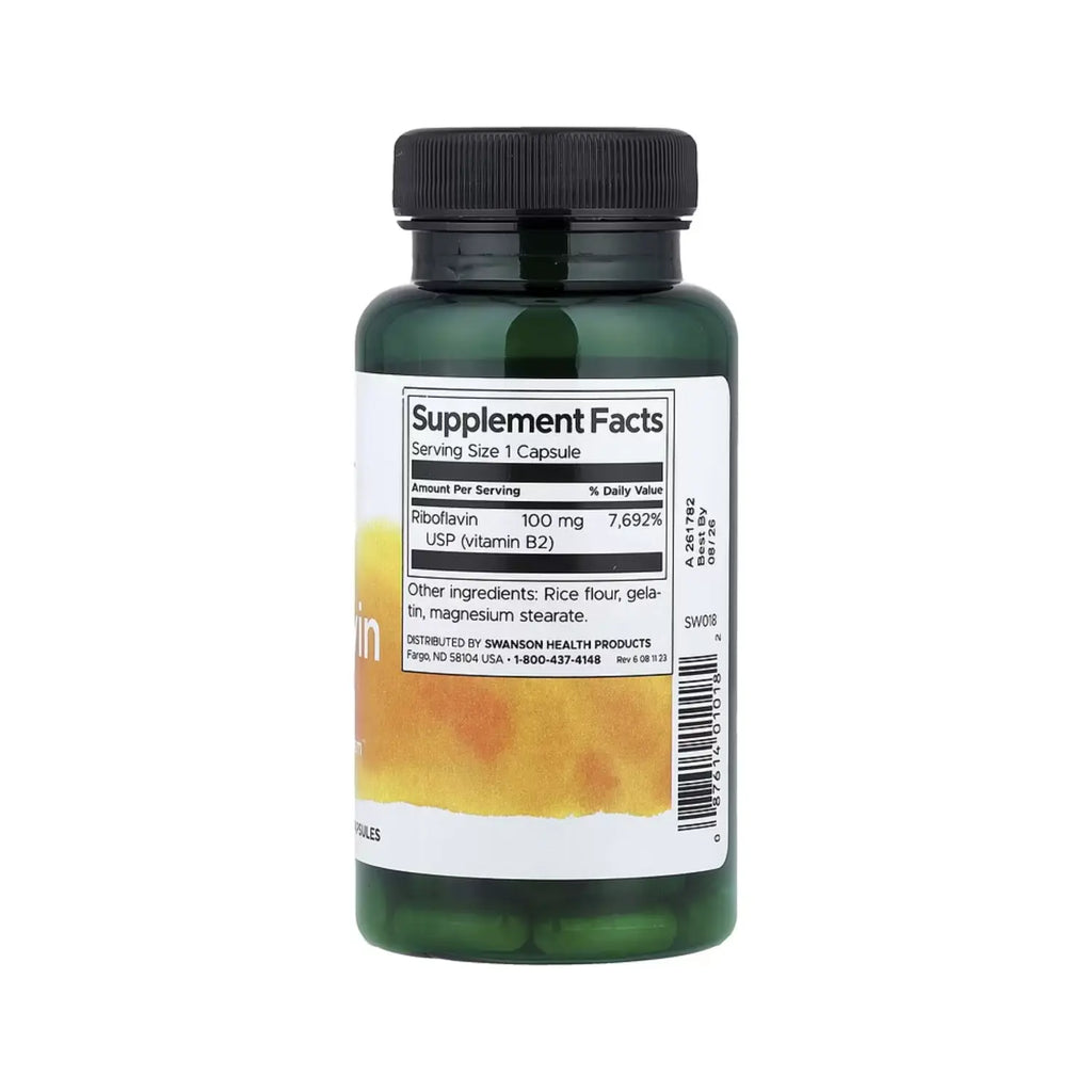 SWANSON RIBOFLAVINA 100MG ENERGIA Y METABOLISMO 100CAPS SFN