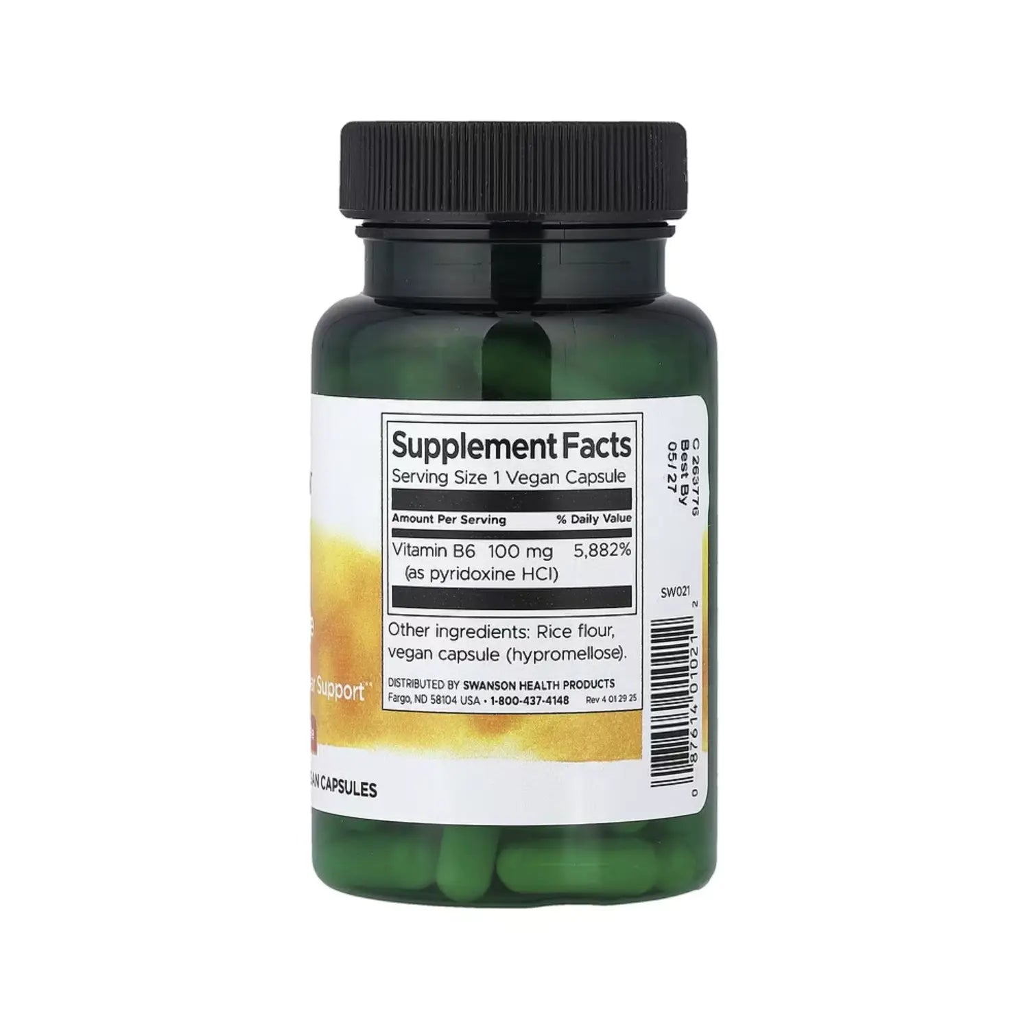 SWANSON VITAMINA B6 PIRIDOXINA 100 CAPS SFN