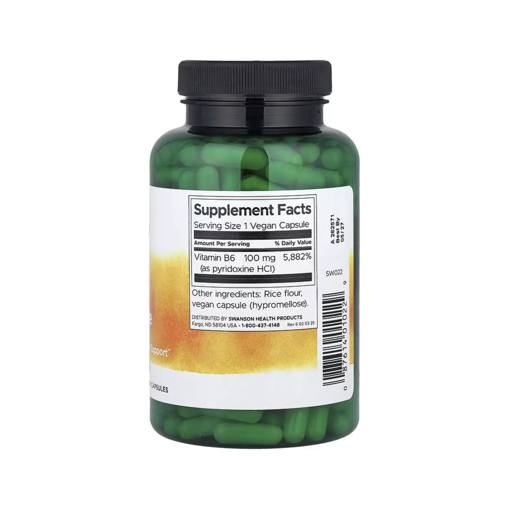 Swanson Vitamina B-6 (Piridoxina) 100 mg 250 caps Sfn