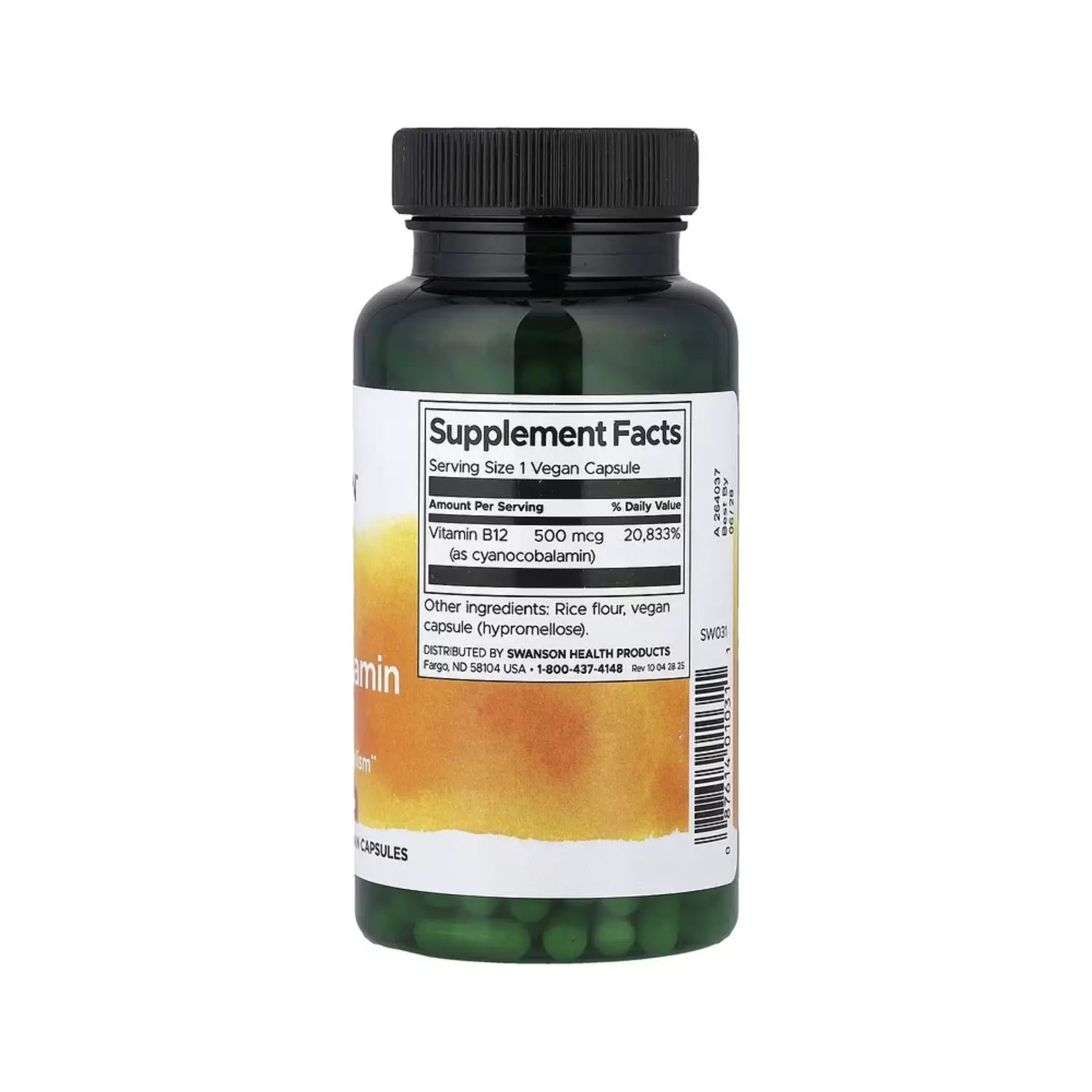 SWANSON VITAMINA B12 500MCG ENERGIA Y METABOLISMO 250CAP SFN