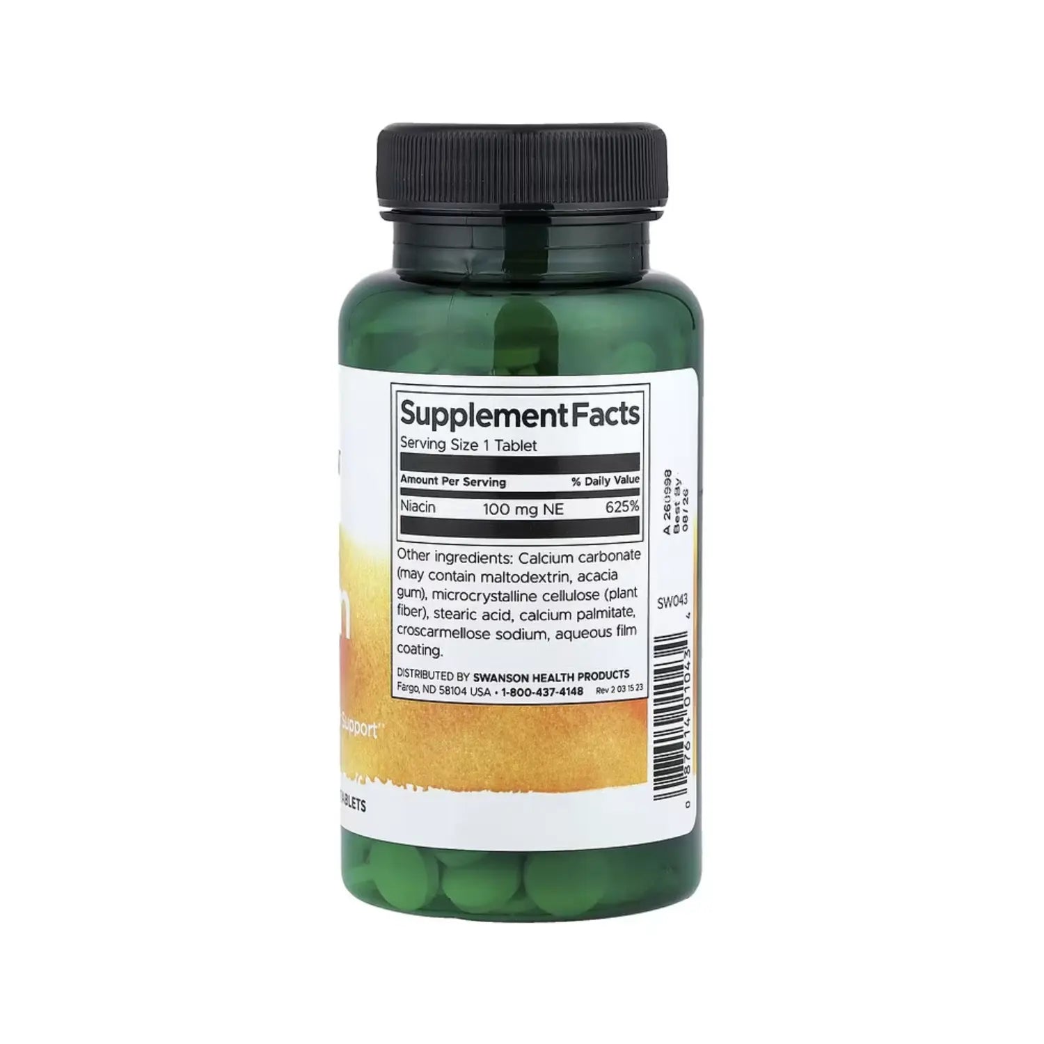 SWANSON NIACINA 100MG 250 CAPS APOYO CARDIOVASCULAR SFN