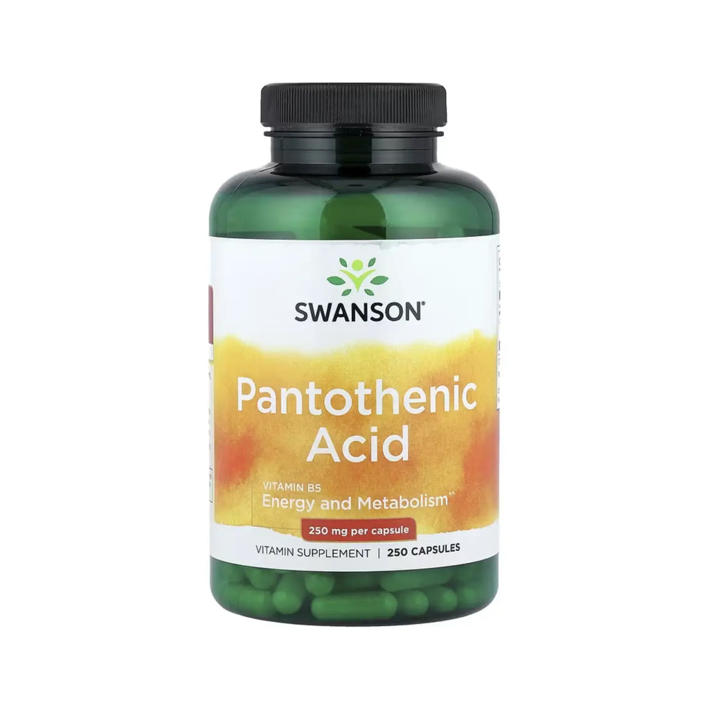 Swanson Ácido Pantoténico, Energía Y Metabolismo 250 Mg, 250 Cápsulas