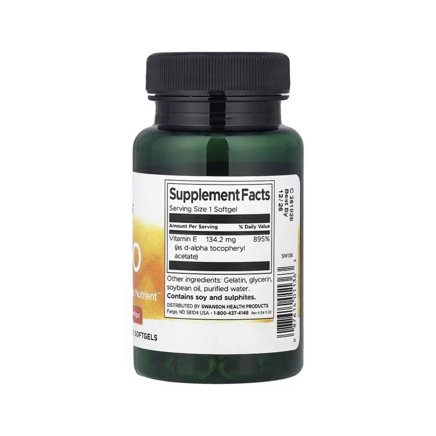 SWANSON VITAMINA E NATURAL 134.2MG 100SOFTCAPS SFN