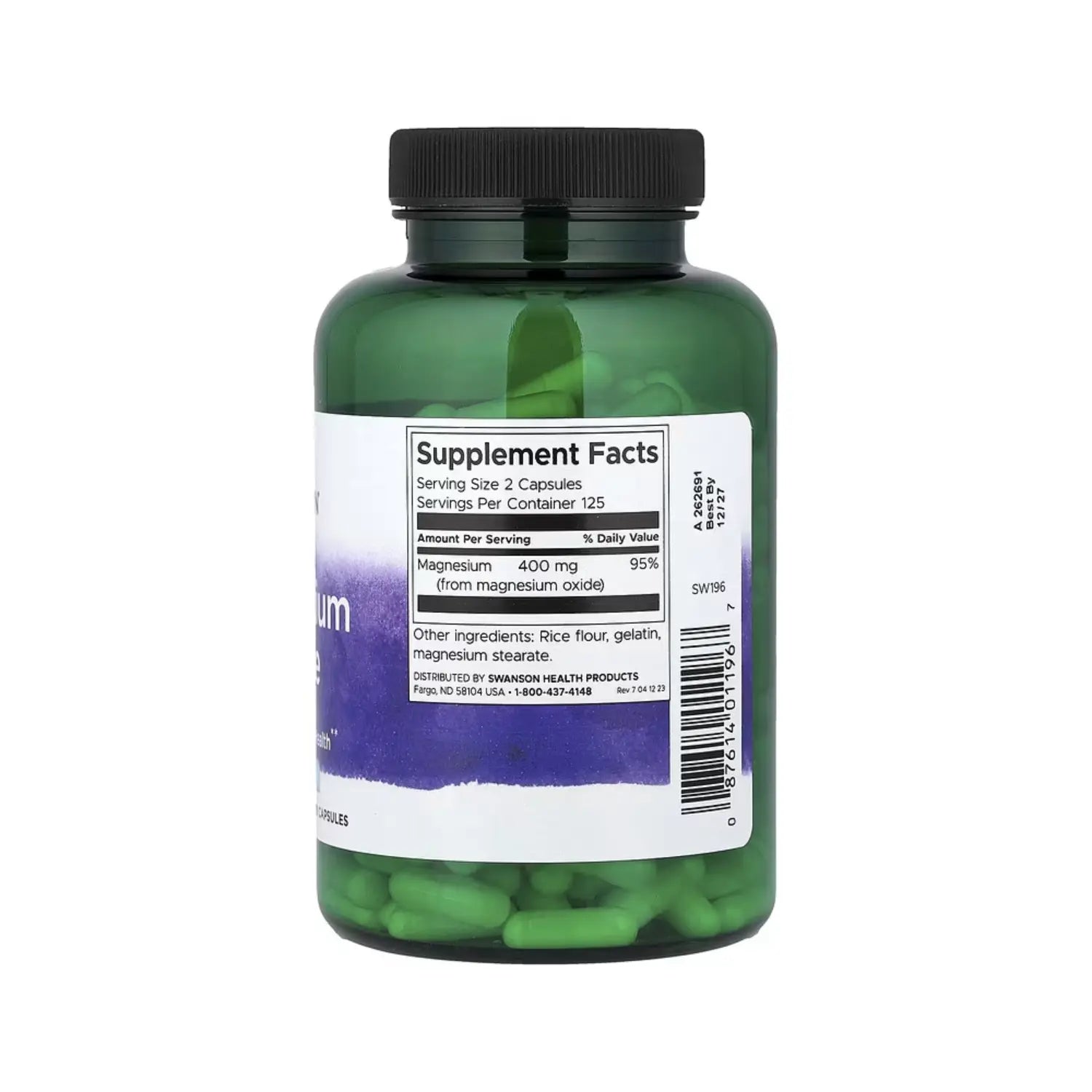 Swanson Premium Oxido de Magnesio 250 caps 200mg sfn
