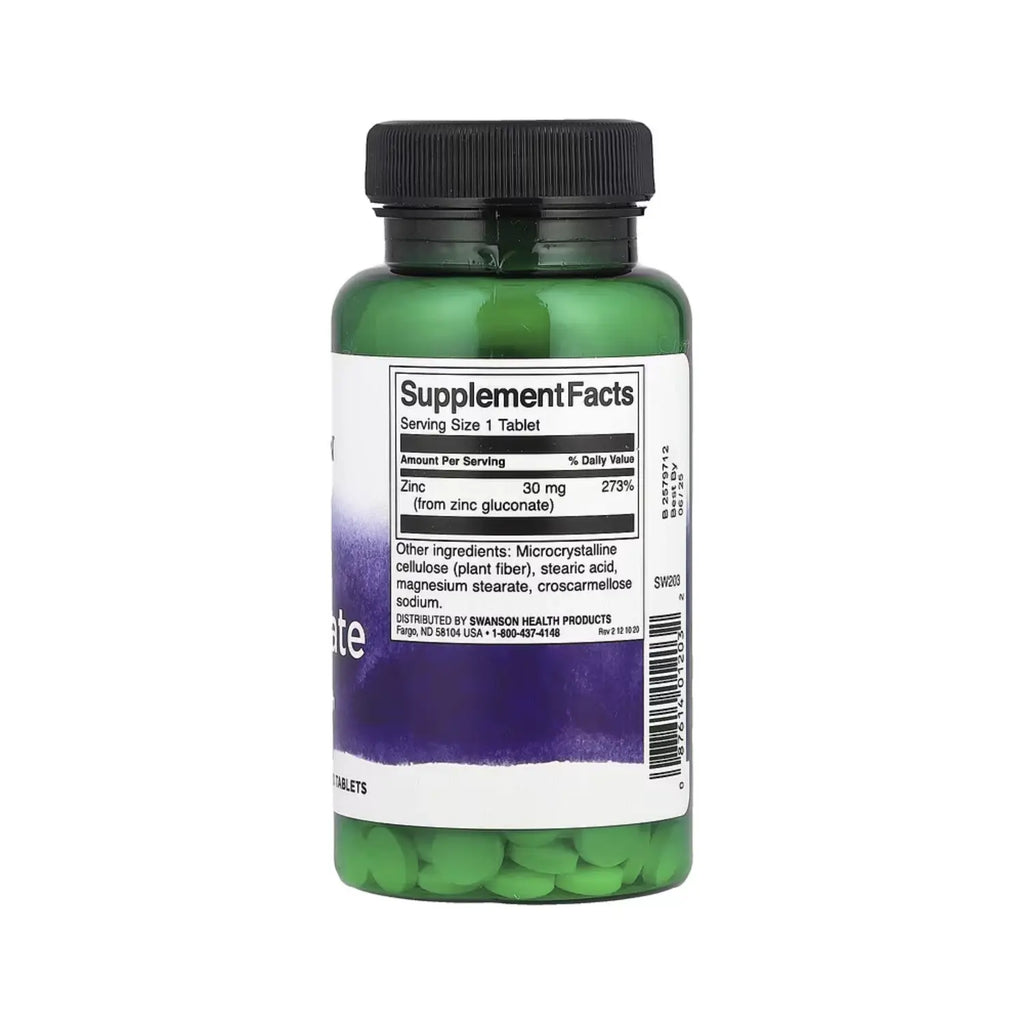 SWANSON GLUCONATO DE ZINC 30 MG 250 TABS SFN