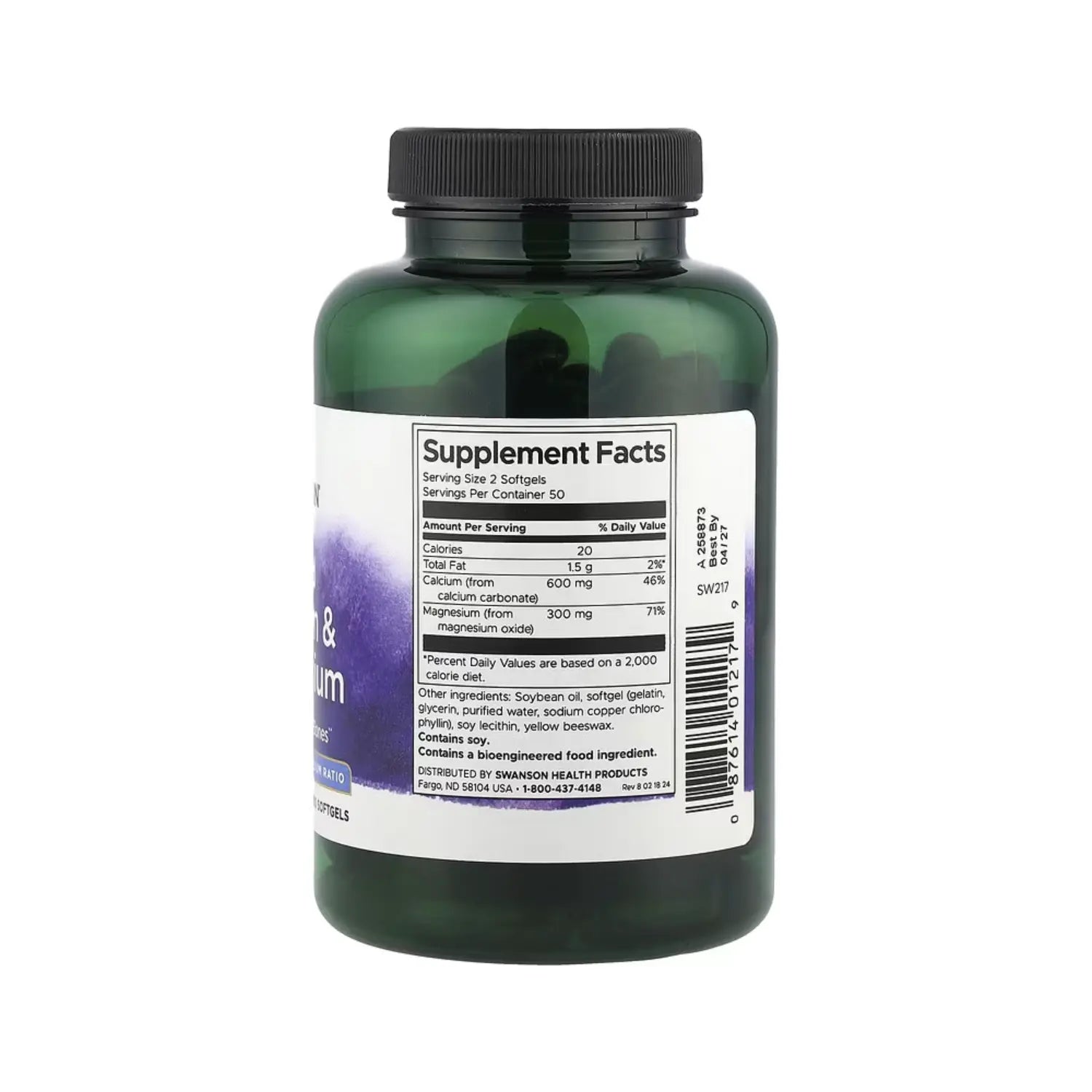 Swanson Liquid Calcium & Magnesium 100 Sgels SFN