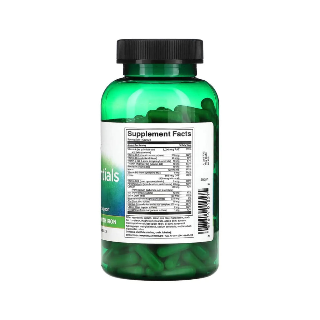 Swanson Daily Essentials Multi with Iron 250 Caps SFN