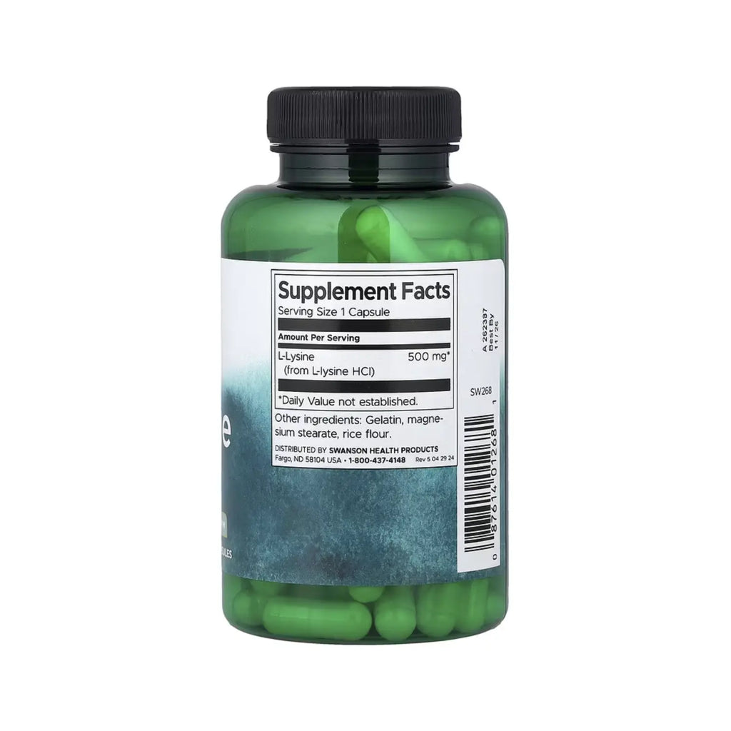 SWANSON LYSINE L-LISINA - FORMA LIBRE 500MG 100 CAPS SFN