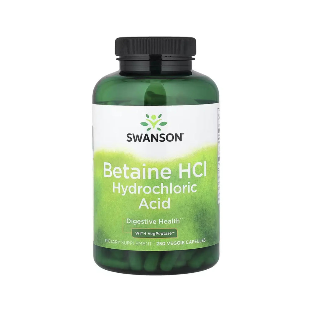 SWANSON BETAÍNA HCL ÁCIDO CLORHÍDRICO Y PEPSINA 250 CAPS SFN