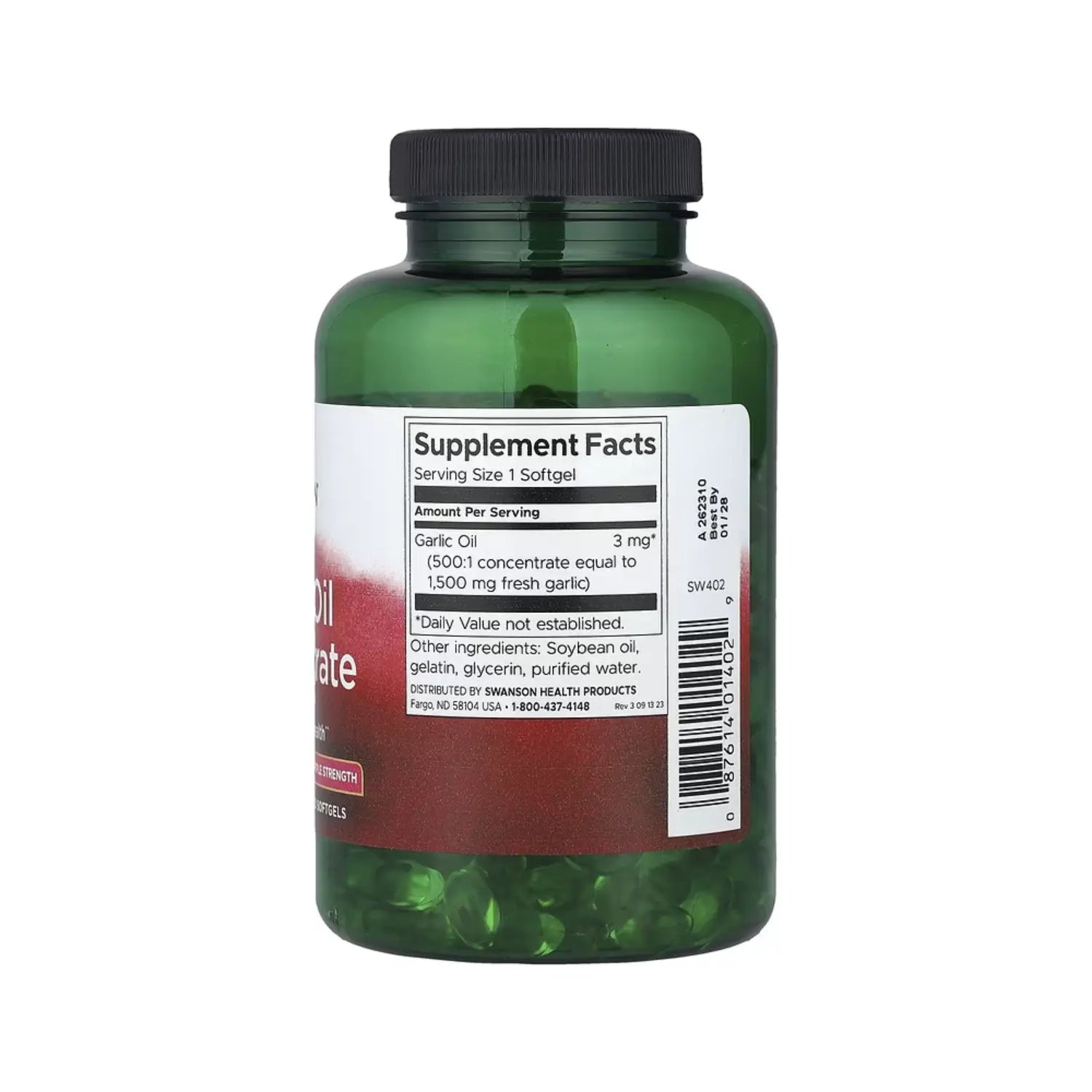 SWANSON CONC ACEITE DE AJO 3 FUERZA 1,500 MG 500 SGELS SFN