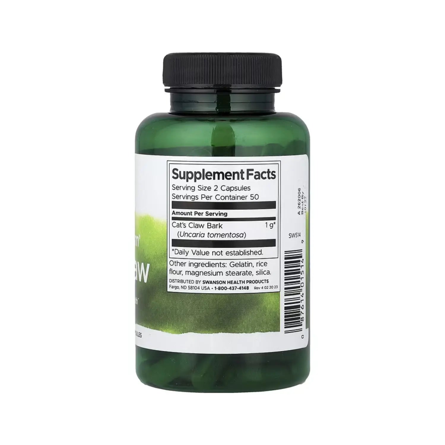 SWANSON UÑA DE GATO DE ESPECTRO COMPLETO 500MG 100CAPS SFN