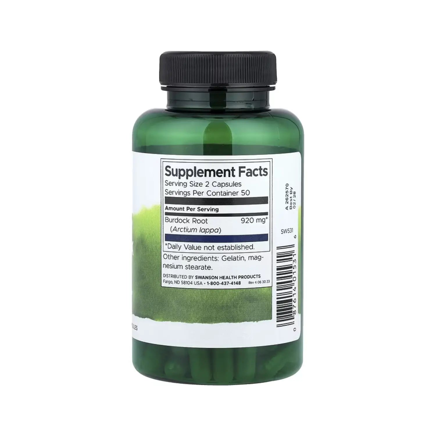SWANSON RAÍZ DE BARDANA ESPECTRO COMPLETO 460MG 100 CAPS SFN