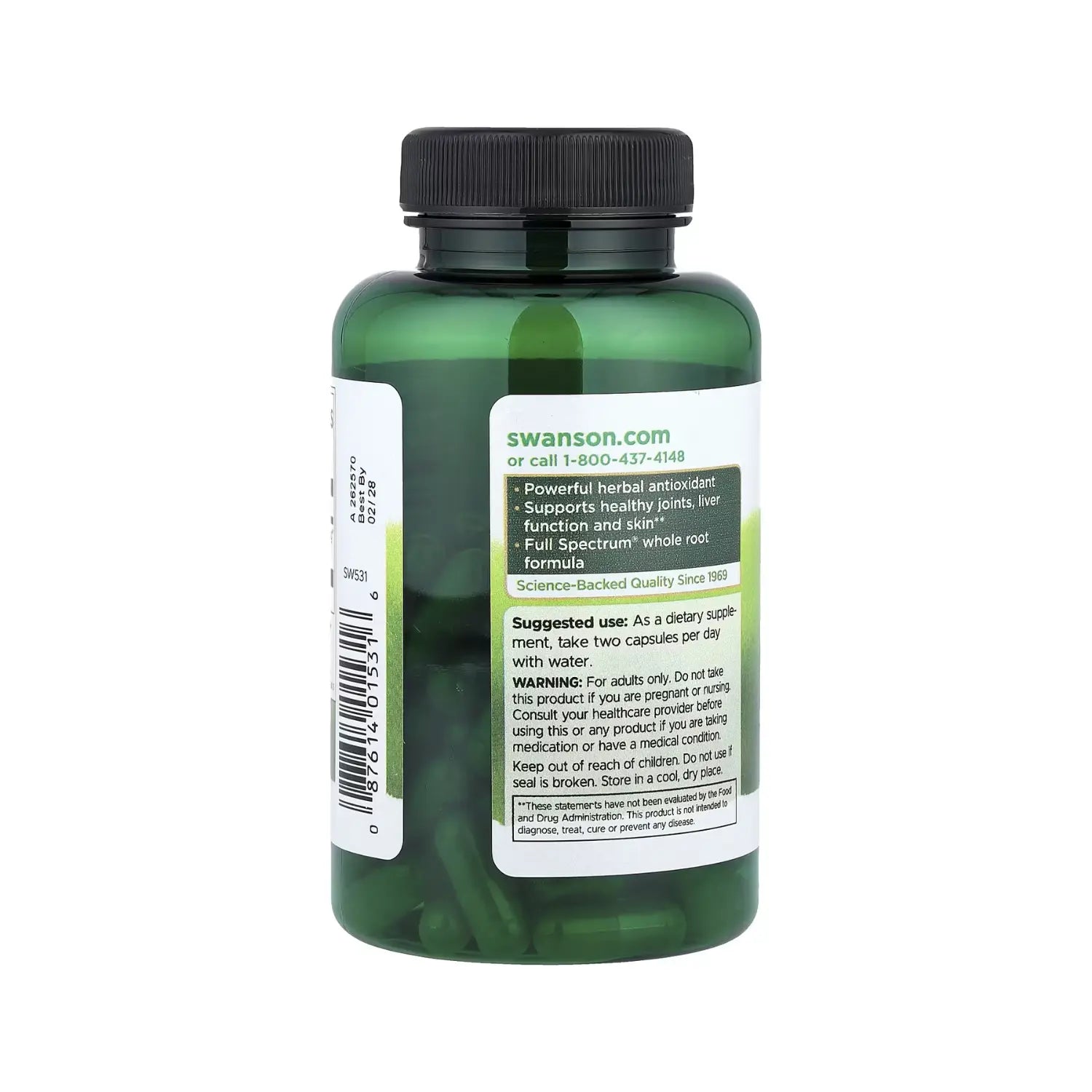 SWANSON RAÍZ DE BARDANA ESPECTRO COMPLETO 460MG 100 CAPS SFN
