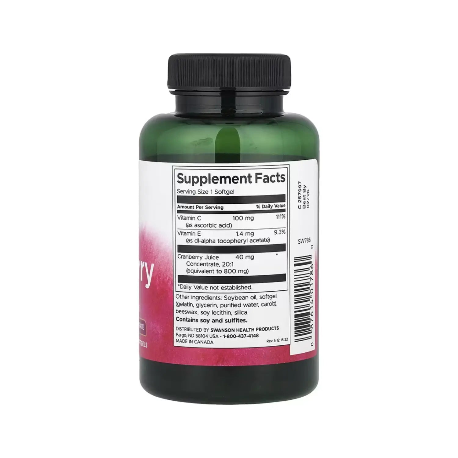 Swanson Arandano Rojo Salud Vias Urinarias 180caps Sfn
