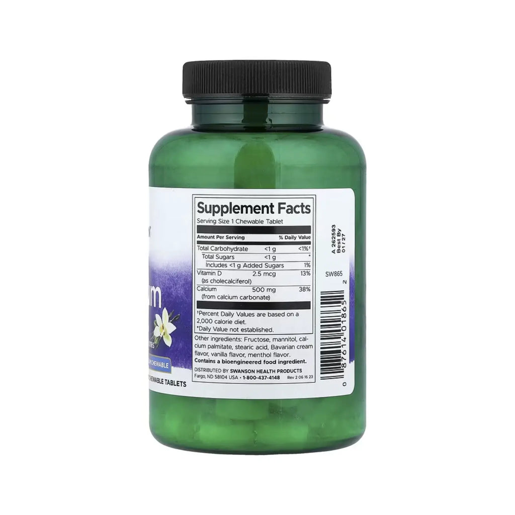 Swanson Calcium - Vanilla Cream Chewable 500 mg 100 Chwbls