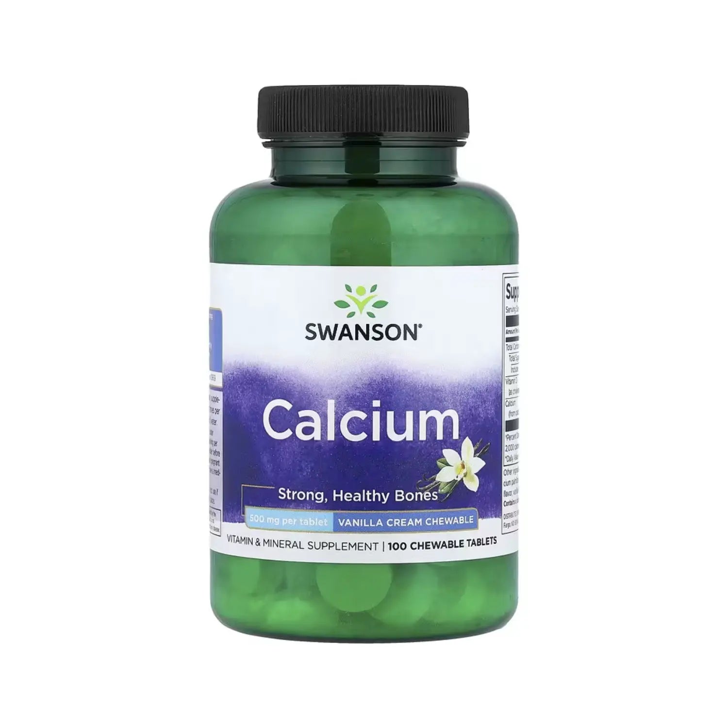 Swanson Calcium - Vanilla Cream Chewable 500 mg 100 Chwbls