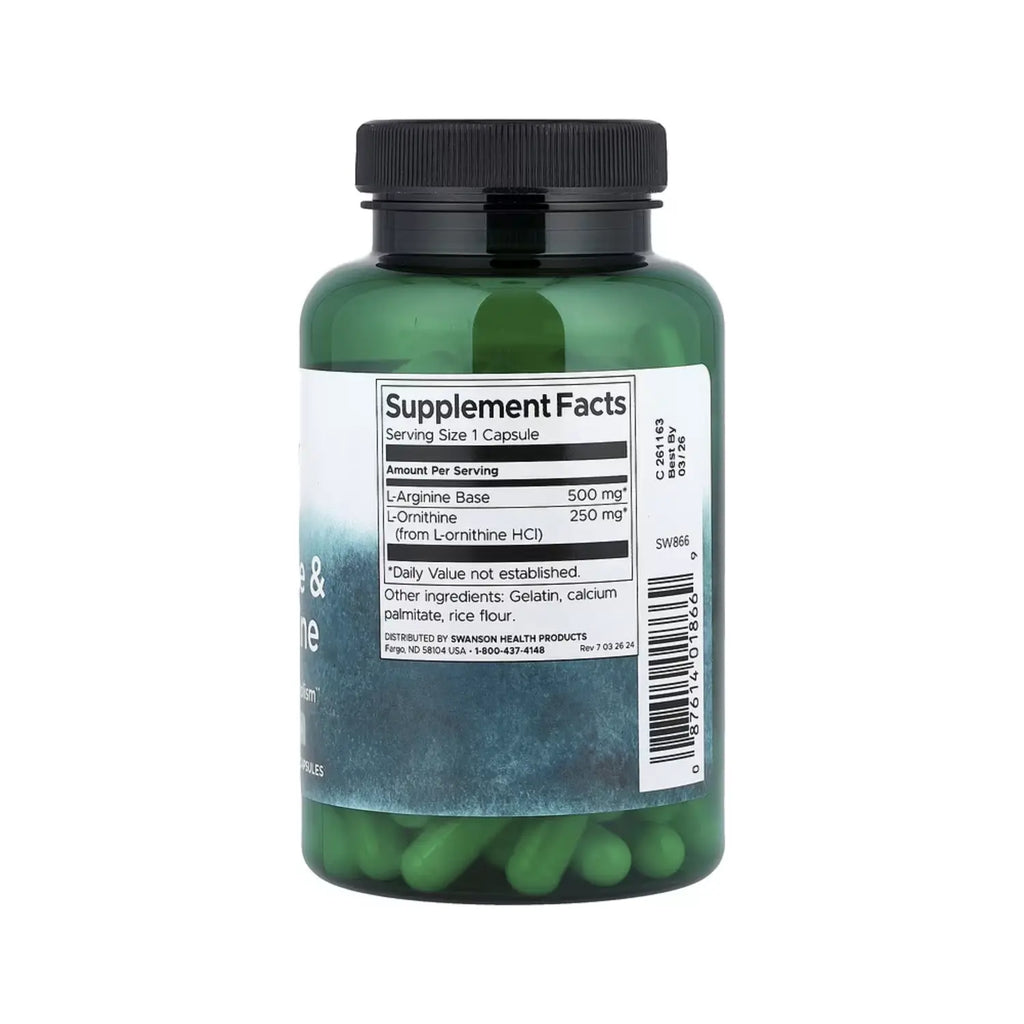 SWANSON L-ARGININA & L-ORNITINA 100 CAPS SFN