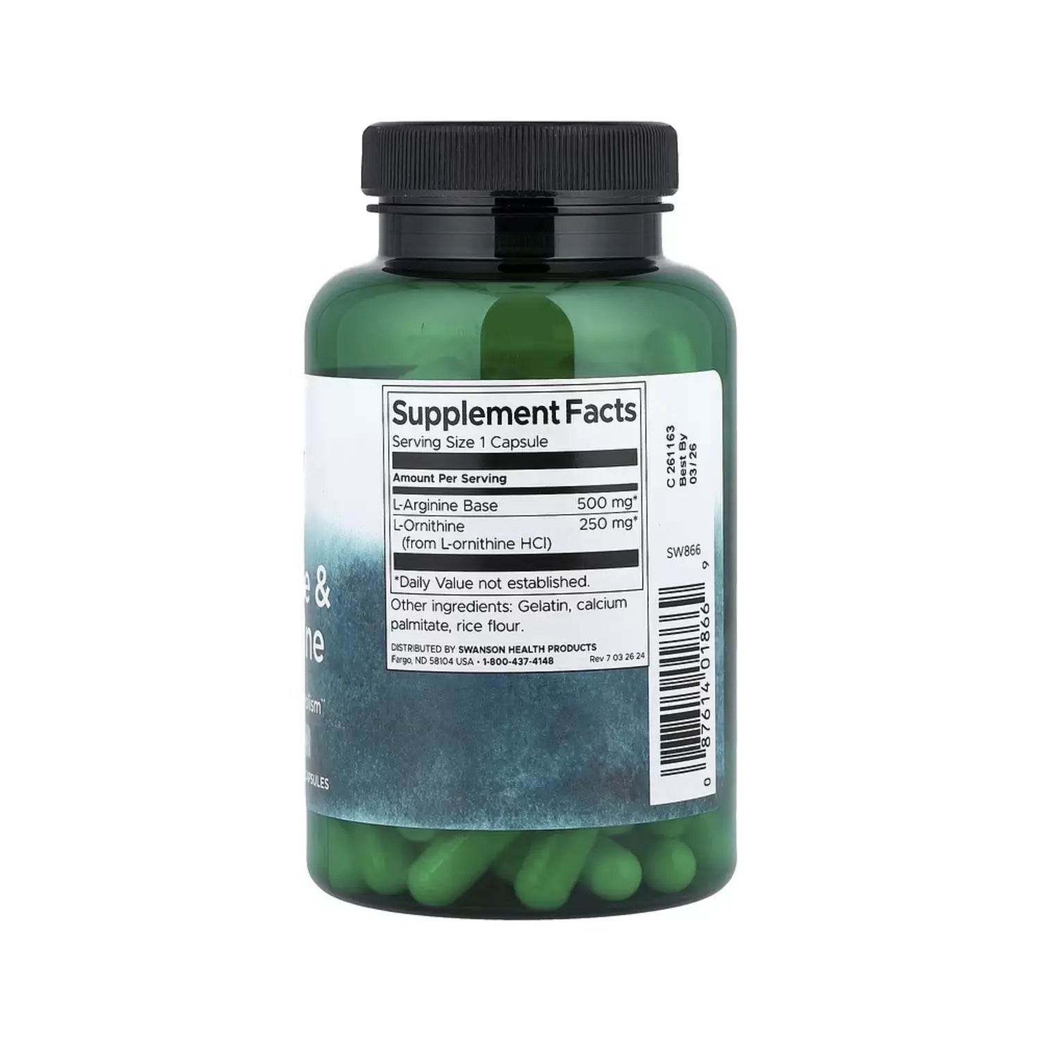 SWANSON L-ARGININA & L-ORNITINA 100 CAPS SFN