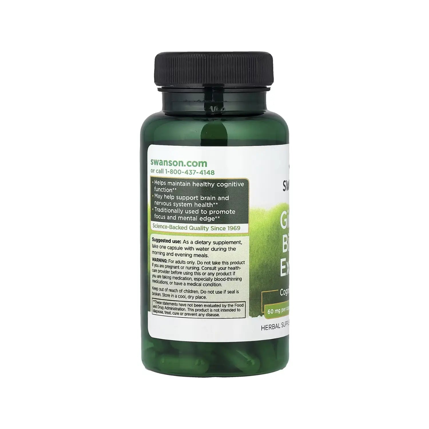 SWANSON EXTRACTO DE GINKGO BILOBA STD 60MG 120CP SFN